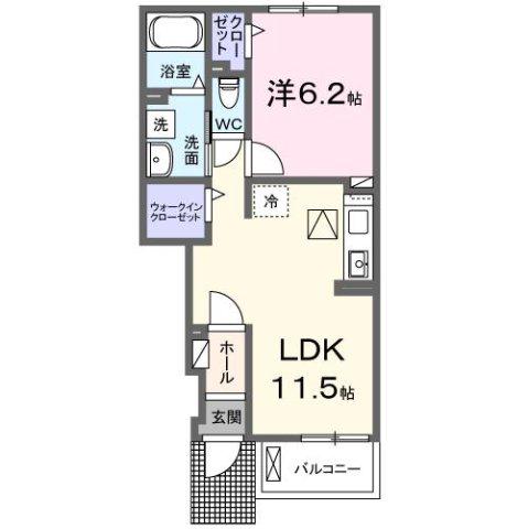 ファミリアーレ(1LDK/1階)の間取り写真
