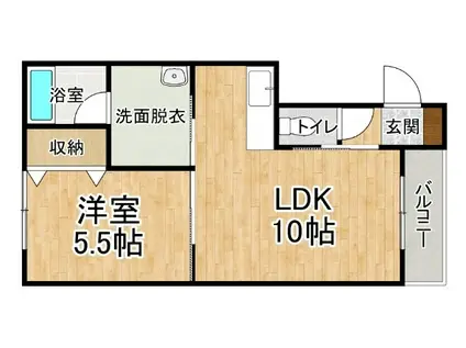 COURT SOLARIE(1LDK/1階)の間取り写真