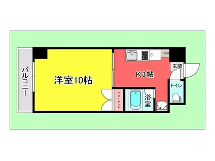 クレスト昭和中(1K/6階)の間取り写真