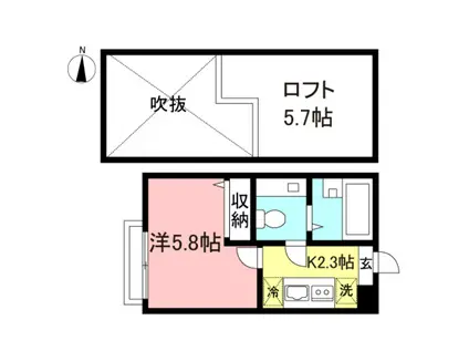 アザーレランド前C棟(1K/1階)の間取り写真