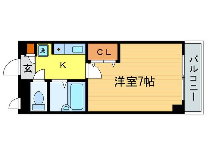 七つの海(1K/4階)の間取り写真