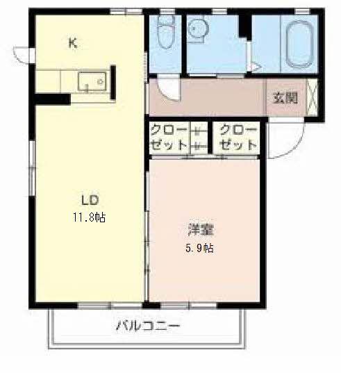 メゾンボヌール(1LDK/2階)の間取り写真