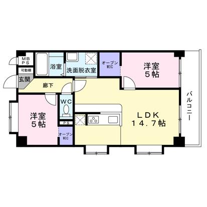 エール中島(2LDK/1階)の間取り写真