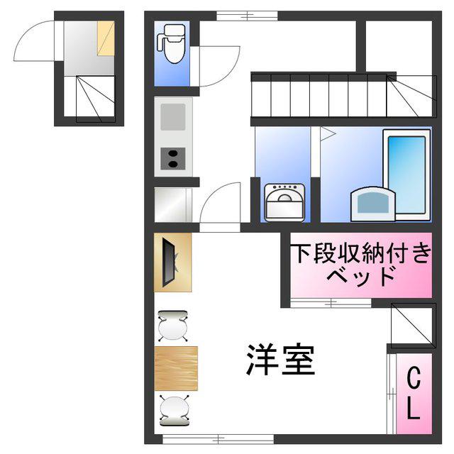 レオパレス北出島(1K/2階)の間取り写真