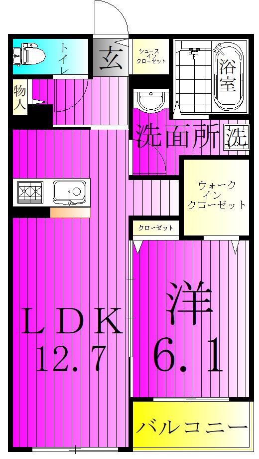 Y・ノヴェルB棟(1LDK/3階)の間取り写真