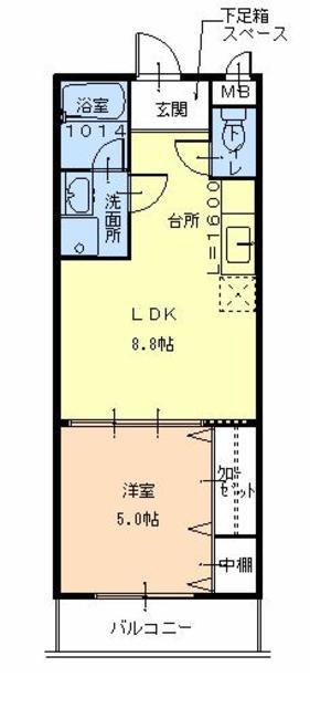 サンライズ 中野(1LDK/2階)の間取り写真