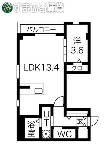 HIIRAGI善明町(1LDK/2階)の間取り写真