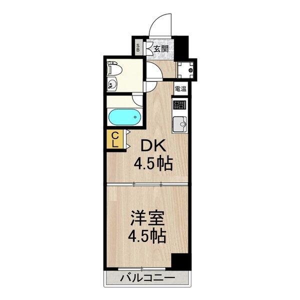 インプルーブ三宮イースト(1DK/7階)の間取り写真