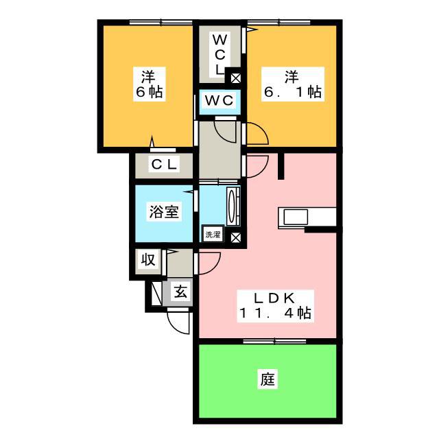 DAIWAHOUSEセキュリティTNアルテミスII(2LDK/1階)の間取り写真
