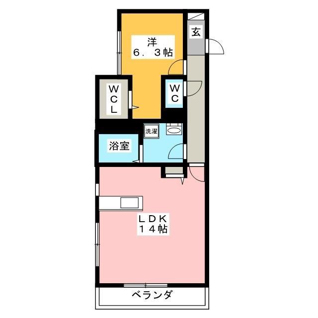 ALBA EST(1LDK/3階)の間取り写真