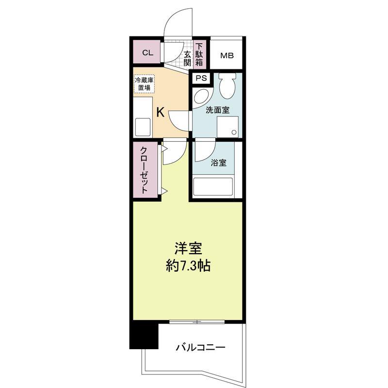 WILLDO市岡(1K/6階)の間取り写真