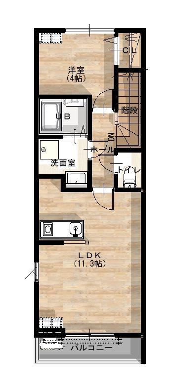 RION御幸ヶ原町(1LDK/2階)の間取り写真