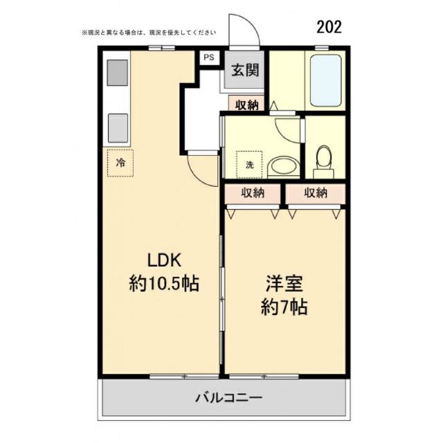 グリーンハイツ古市(1LDK/2階)の間取り写真