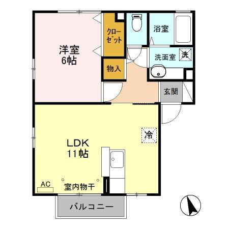 パークサイド21B(1LDK/2階)の間取り写真