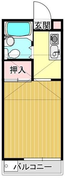 パールハイツフジミ(ワンルーム/2階)の間取り写真