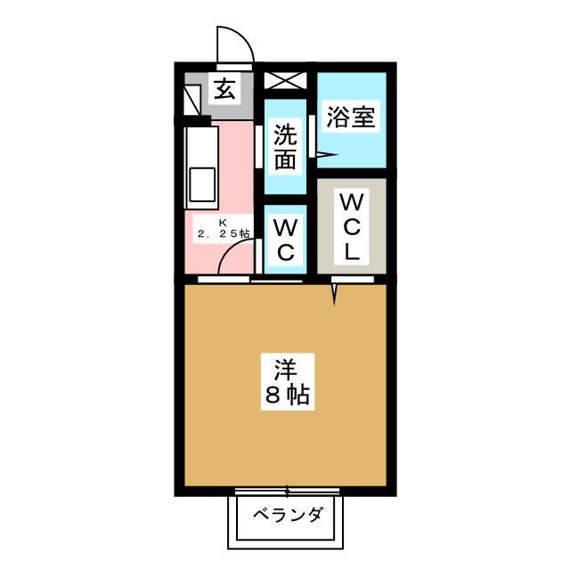 エスポワール(1K/1階)の間取り写真
