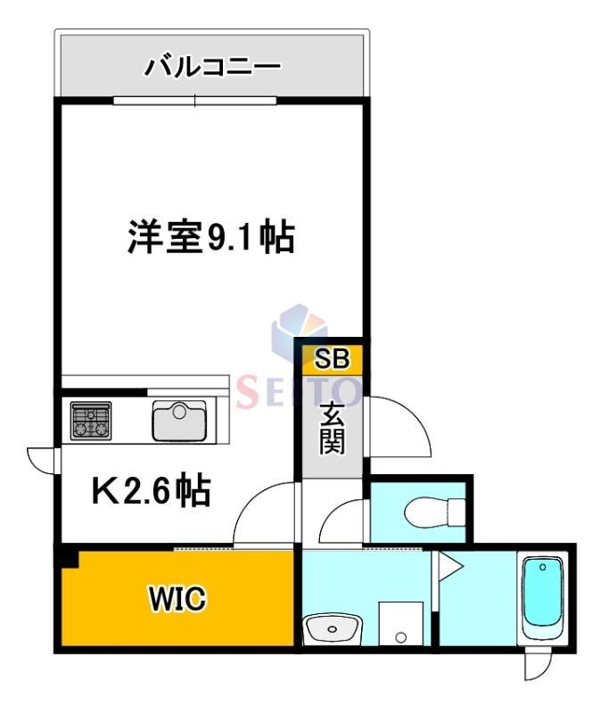 シャーメゾンハレクラニ(1K/2階)の間取り写真