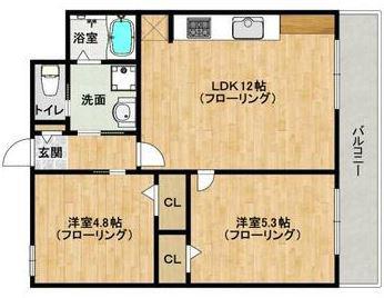 ダイアパレス大手門(2LDK/8階)の間取り写真