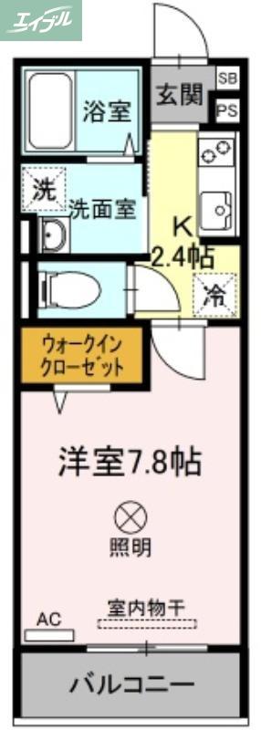 ルミナス大和町(1K/3階)の間取り写真