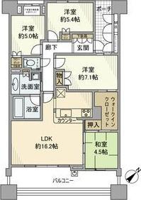 シャリエ大府グランマークス(4LDK/4階)の間取り写真