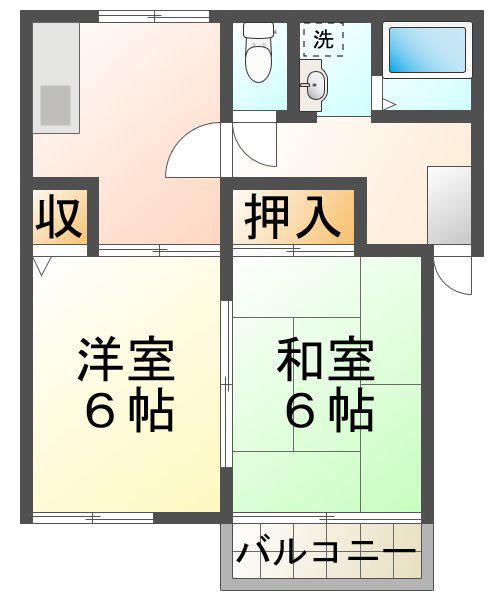 フレグランス本多聞(1LDK/1階)の間取り写真