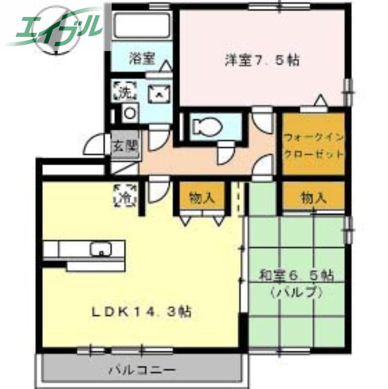 スプランドール(2LDK/2階)の間取り写真