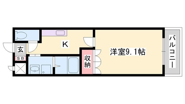 ダンデライオン(1K/2階)の間取り写真