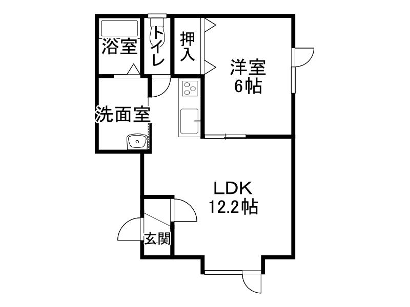 メゾンラポールII(1LDK/1階)の間取り写真