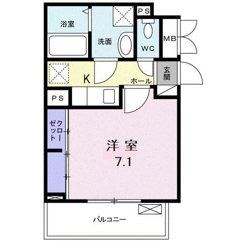 セイビーコート(1K/3階)の間取り写真