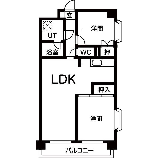 ルノートル1(2LDK/1階)の間取り写真