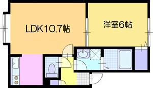 ロワ・ソレイユ(1LDK/2階)の間取り写真