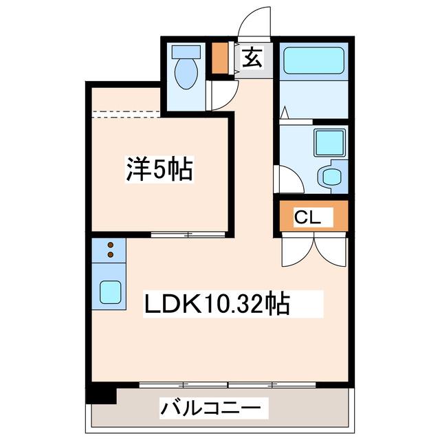 クロノス庄口公園(1LDK/8階)の間取り写真
