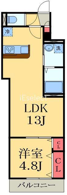 グラース幕張(1LDK/1階)の間取り写真