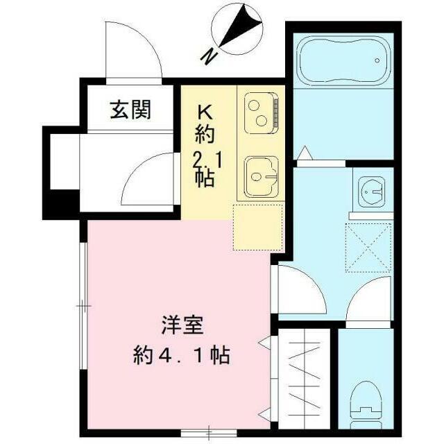 プランドールN(ワンルーム/1階)の間取り写真