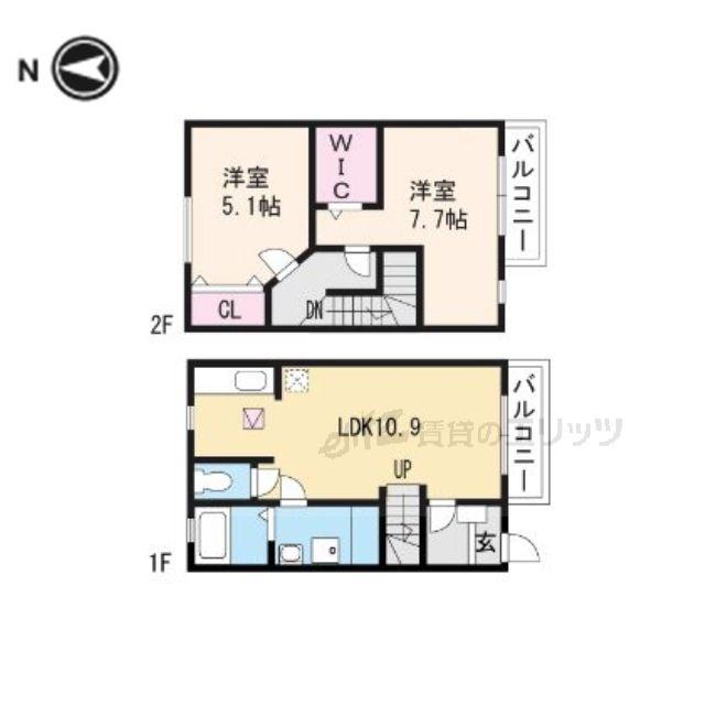コンフォート庄所I(2LDK/1階)の間取り写真