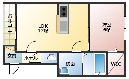 RUBYVI(1LDK/1階)の間取り写真