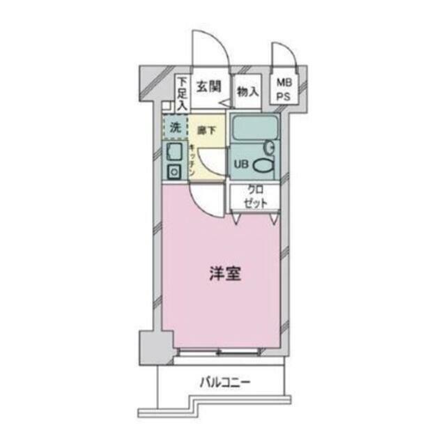 ライオンズマンション本厚木第3(1K/4階)の間取り写真
