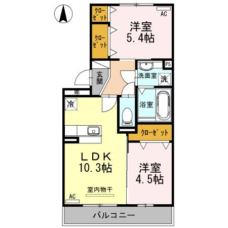 NEUTRAL88(2LDK/3階)の間取り写真