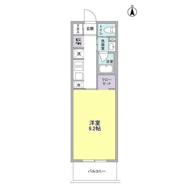 AXIS元住吉(1K/3階)の間取り写真