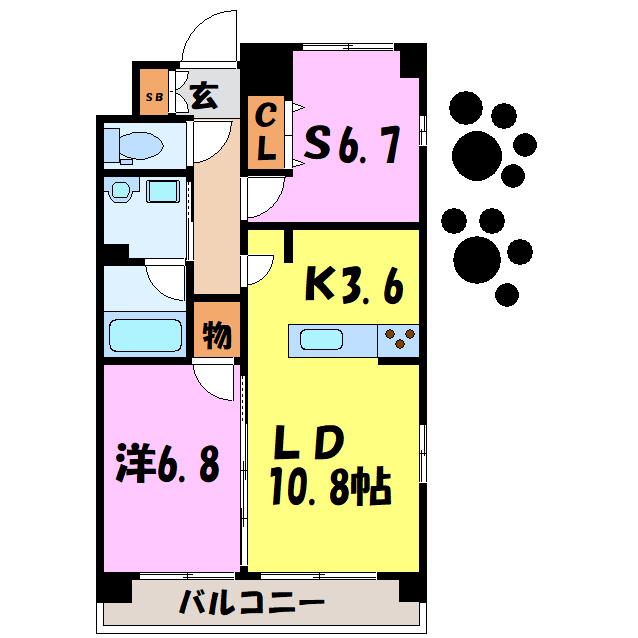 KATURA高崎(1SLDK/8階)の間取り写真