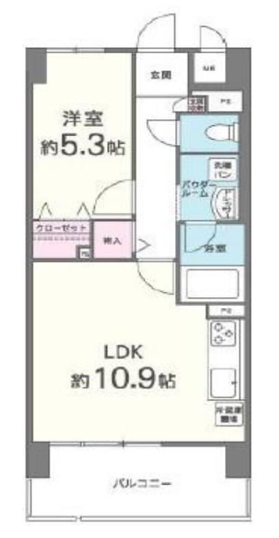 海老江サンライズ(1LDK/1階)の間取り写真
