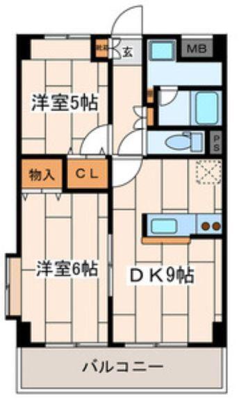 メゾンフローレ(2DK/3階)の間取り写真