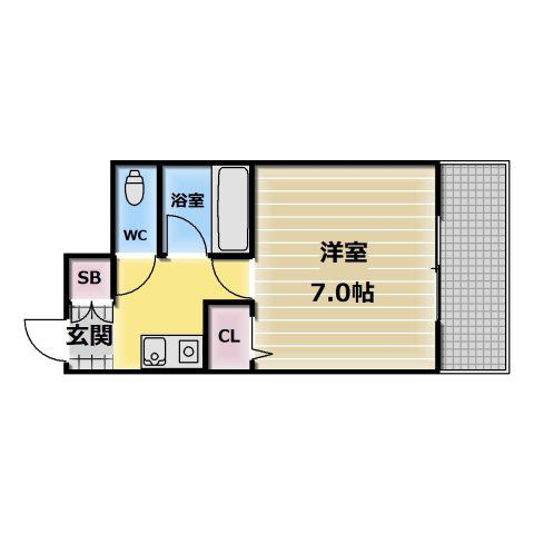 コーポラス光進(1K/2階)の間取り写真