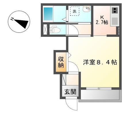 ソレイユ エステート(1K/1階)の間取り写真