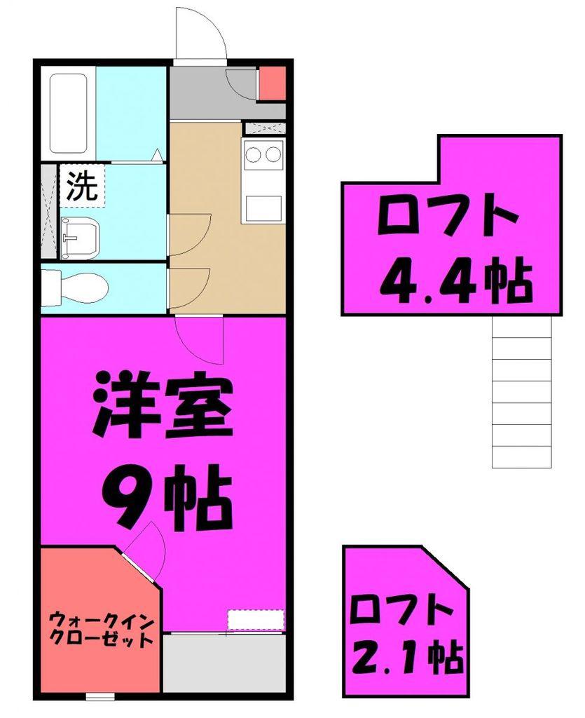 エスペランサ2(1K/2階)の間取り写真
