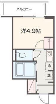 MELLAS北赤羽(1K/3階)の間取り写真