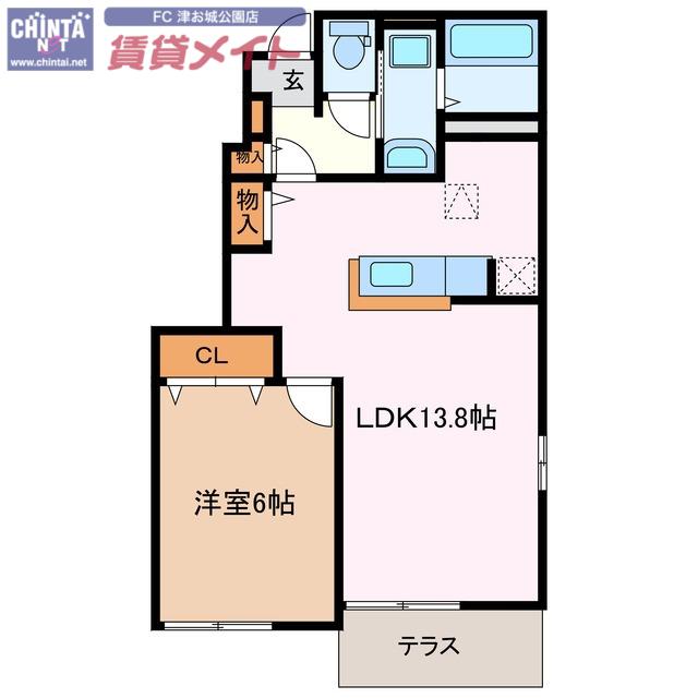 セリシール(1LDK/1階)の間取り写真