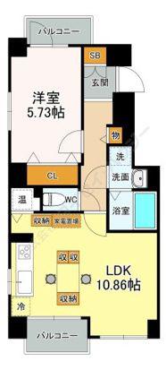 アヴニール北綾瀬(1LDK/4階)の間取り写真