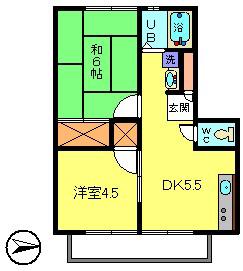 パナハイツ東葛西(2DK/1階)の間取り写真