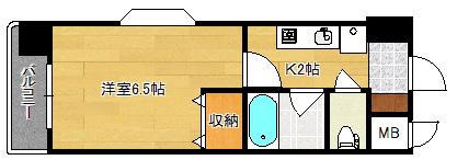 プライム出島(1K/7階)の間取り写真